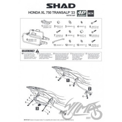 STELAŻ KUFRA BOCZNEGO 4P SHAD DO HONDA TRANSALP