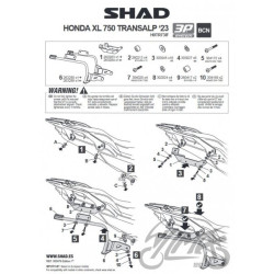 STELAŻ KUFRA BOCZNEGO 3P SHAD DO HONDA TRANSALP