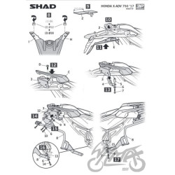 STELAŻ KUFRA BOCZNEGO 3P SHAD DO HONDA X-ADV