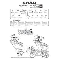 STELAŻ KUFRA BOCZNEGO 3P SHAD DO KYMCO AK550