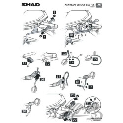 STELAŻ KUFRA BOCZNEGO 3P SHAD DO KAWASAKI ER6 N/6F