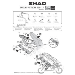 STELAŻ KUFRA BOCZNEGO 3P SHAD DO SUZUKI DL 250