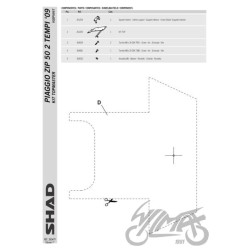STELAŻ KUFRA TYŁ SHAD DO PIAGGIO ZIP 50 125