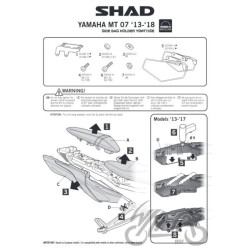 STELAŻ DO SAKW PÓŁSZTYWNYCH SHAD DO YAMAHA MT07 18