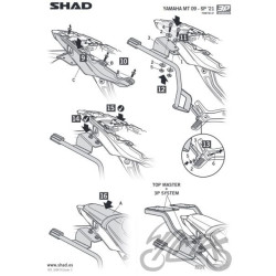 STELAŻ KUFRA BOCZNEGO 3P SHAD DO YAMAHA MT 09 / SP