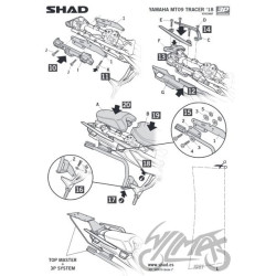 STELAŻ KUFRA BOCZNEGO 3P SHAD DO YAMAHA TRACER 900