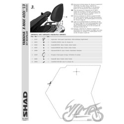 OPARCIE PASAŻERA SHAD DO YAMAHA XMAX SREBRNE