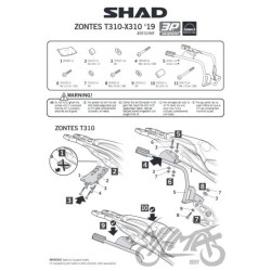 STELAŻ KUFRA BOCZNEGO 3P SHAD DO ZONTES T310 X310
