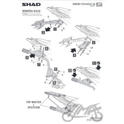 STELAŻ KUFRA BOCZNEGO 3P SHAD DO ZONTES T310 X310