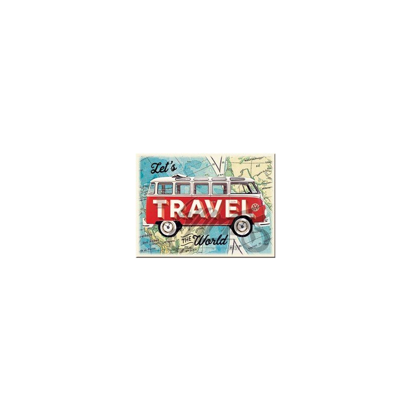MAGNES VW BULLI LETS TRAVEL 14403