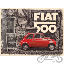 TABLICA PLAKAT 30x40 FIAT 500 RED CAR 23295