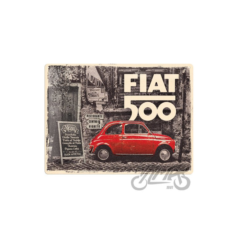 TABLICA PLAKAT 30x40 FIAT 500 RED CAR 23295