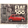 TABLICA PLAKAT 30x40 FIAT 500 RED CAR 23295