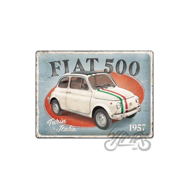 TABLICA PLAKAT 30x40 FIAT 500 TURIN ITALI 23351