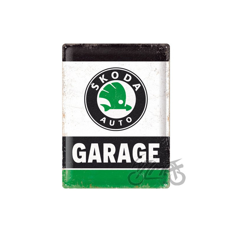 TABLICA PLAKAT 30x40 SKODA GARAGE GREEN 23367