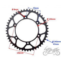 ZĘBATKA TYŁ 47z 520 DO SUZUKI RM RMZ RMX DRZ400-03