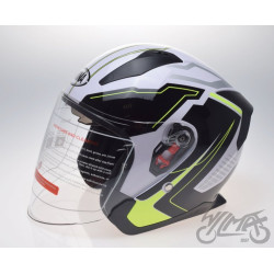 KASK OTWARTY BIAŁY ZÓŁTY M