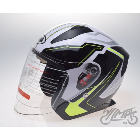 KASK OTWARTY BIAŁY ZÓŁTY M