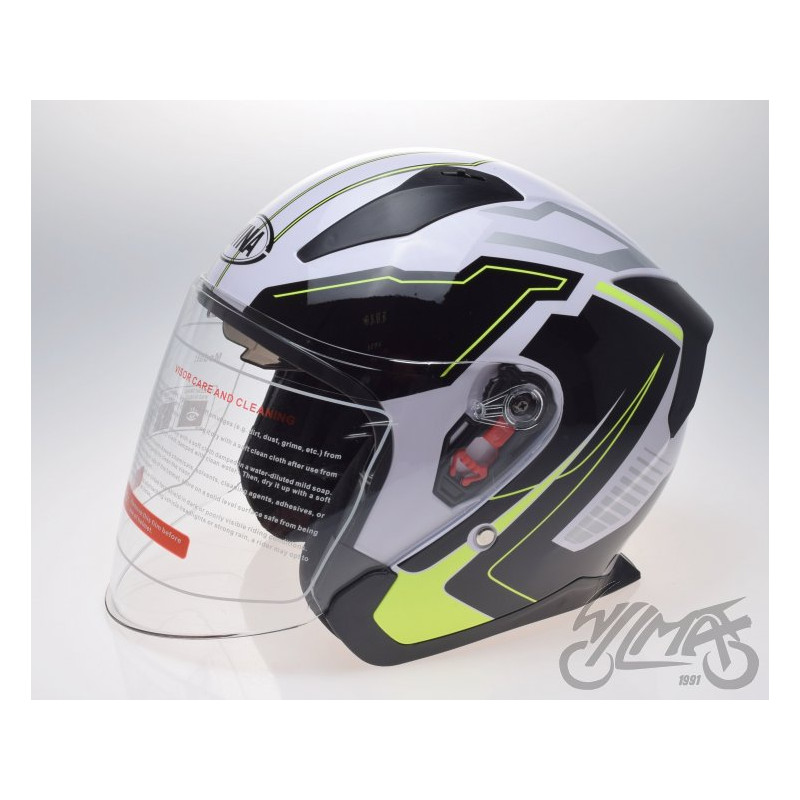 KASK OTWARTY BIAŁY ZÓŁTY L