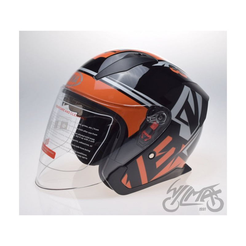 KASK OTWARTY CZARNY POMARAŃCZOWY L