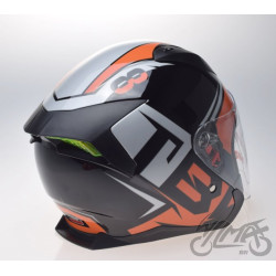 KASK OTWARTY CZARNY POMARAŃCZOWY L