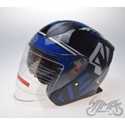 KASK OTWARTY CZARNY NIEBIESKI L
