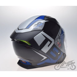 KASK OTWARTY CZARNY NIEBIESKI L