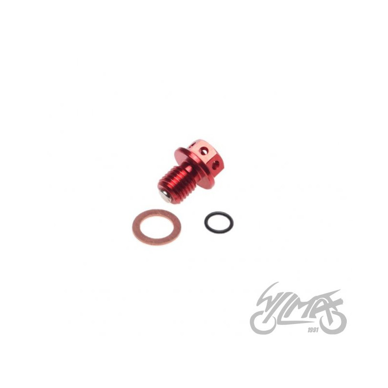 KOREK SPUSTU OLEJU CZERWONY DO HONDA CRF50 PITBIKE