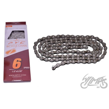 ŁAŃCUCH ROWEROWY 6 RZ. PYC P6003 1/2" x 3/32" 116L
