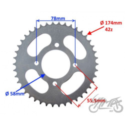 ZĘBATKA TYŁ 42z 428 DO SUZUKI GN125