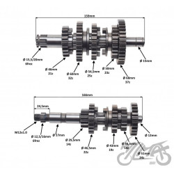 WAŁEK SPRZĘGŁOWY I ZDAWCZY DO YAMAHA YBR125 KPL