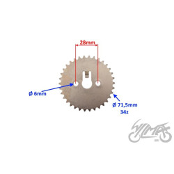 KOŁO WAŁKA ROZRZĄDU 34z DO YAMAHA YBR125 E1