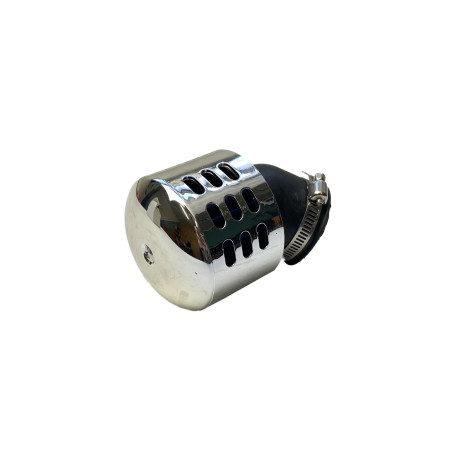 FILTR POWIETRZA STOŻEK CHROM 38MM - ŁAMANY 45° Z OSŁONĄ