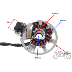 STATOR ISKROWNIK 6 PRZEWODÓW 2T