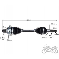 PÓŁOŚ PRAWY TYŁ DO CF MOTO 450 520