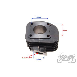 CYLINDER 50 CC 2T 40,00 TŁOK Z OKIENKAM SWORZEŃ 10