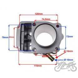 CYLINDER DO ATV200 LONCIN 4T WODA 63,00 BEZ TŁOKA
