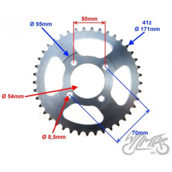 ZĘBATKA TYŁ 41z 420 SHINERAY DO SHINERAY 50Q-2E