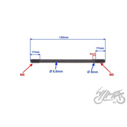 SZPILKA CYLINDRA 8x130 DO SHINERAY XY150-17