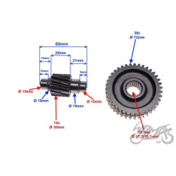 KOŁO PRZEKŁADNI TYŁ TUNING 125 GY6 4T KPL