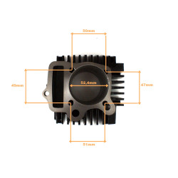CYLINDER 4T ATV CROSS 110CCM 125CCM (52,4mm) (sw.13mm) KPL. ŻELIWNY