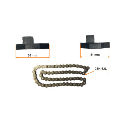 ŁAŃCUSZEK ROZRUSZNIKA I ŚLIZGI DÓŁ QUAD ATV 110/125 CCM 25H-62L 54/61mm