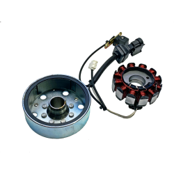 KOŁO MAGNESOWE + CEWKI ISKROWNIKA (STATOR) PIAGGIO FLY 125 GILERA RUNNER 200