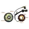 KOŁO MAGNESOWE + CEWKI ISKROWNIKA (STATOR) PIAGGIO FLY 125 GILERA RUNNER 200