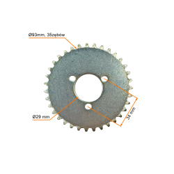ZĘBATKA TYŁ POCKET (T8F) 35 ZĘBY śr.wew. 29mm