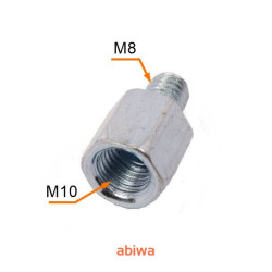 REDUKCJA GWINTU LUSTEREK M10 DO M8 GWINT PRAWY SREBRNA