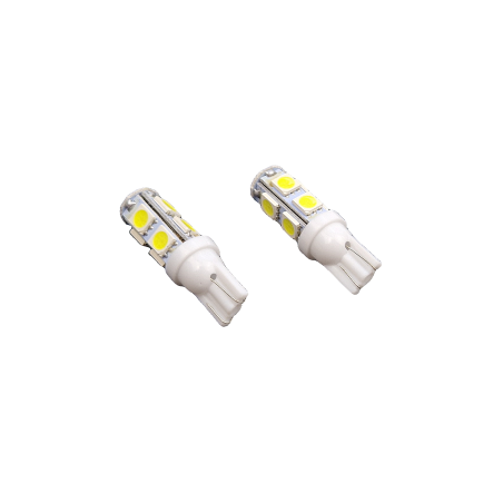 ŻARÓWKA LED W5W T10 9 LED SMD BARWA BIAŁA XENON - 2szt. - BEZ ECE