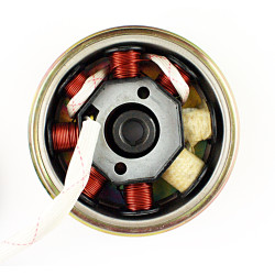 KOŁO MAGNESOWE + CEWKI ISKROWNIKA (STATOR) GY6 4T