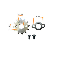 ZĘBATKA ZDAWCZA PRZÓD 420-12 Z+ZABEZPIECZENIE (ŚR.17mm)