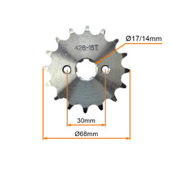 ZĘBATKA ZDAWCZA PRZÓD 428 16 ZĘBÓW  ŚR.17mm M6